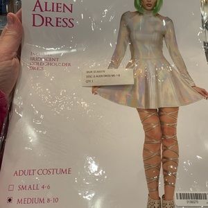 New Alien Dress costume Spirit..L 8-10 & headband
